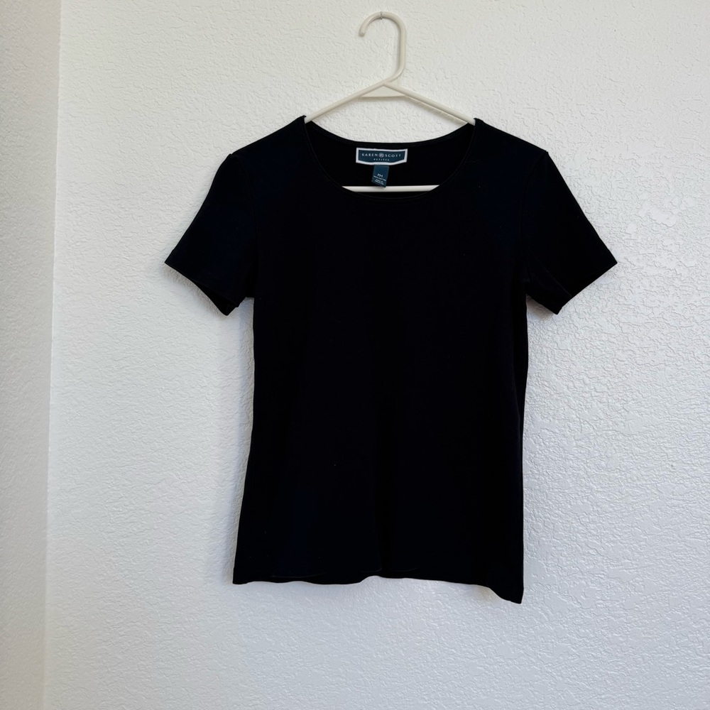 Karen Scott size PM Classic Black Women's Top